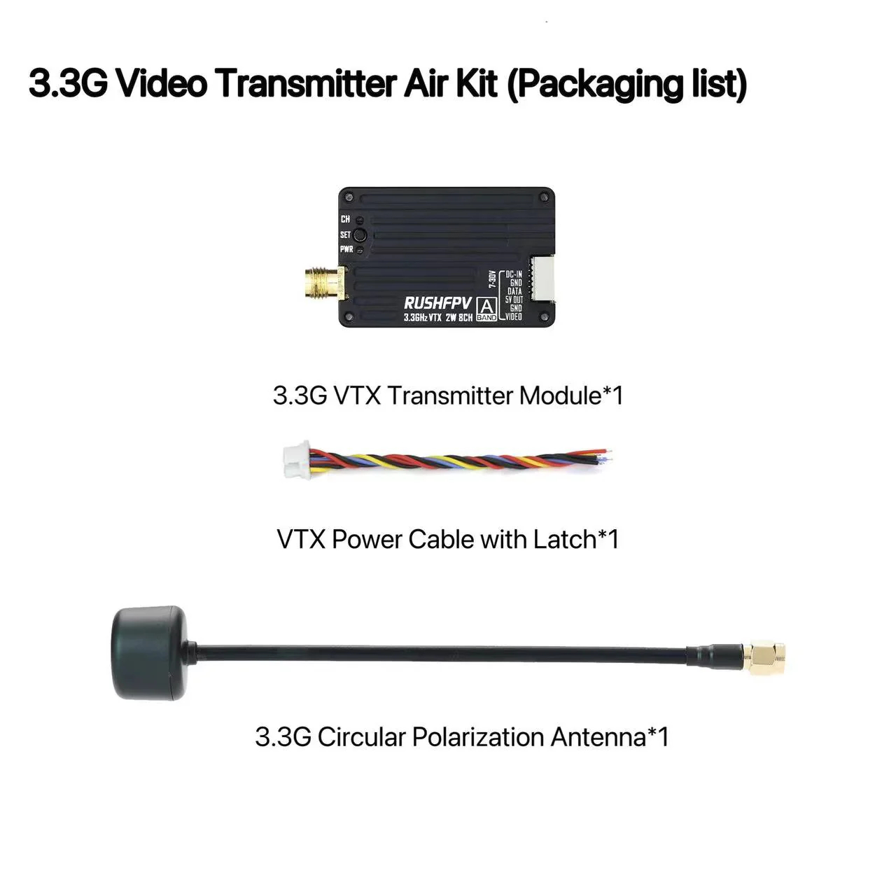 RUSHFPV 3.3G 2W VTX Transmitte - Drone Receiver recension och pris