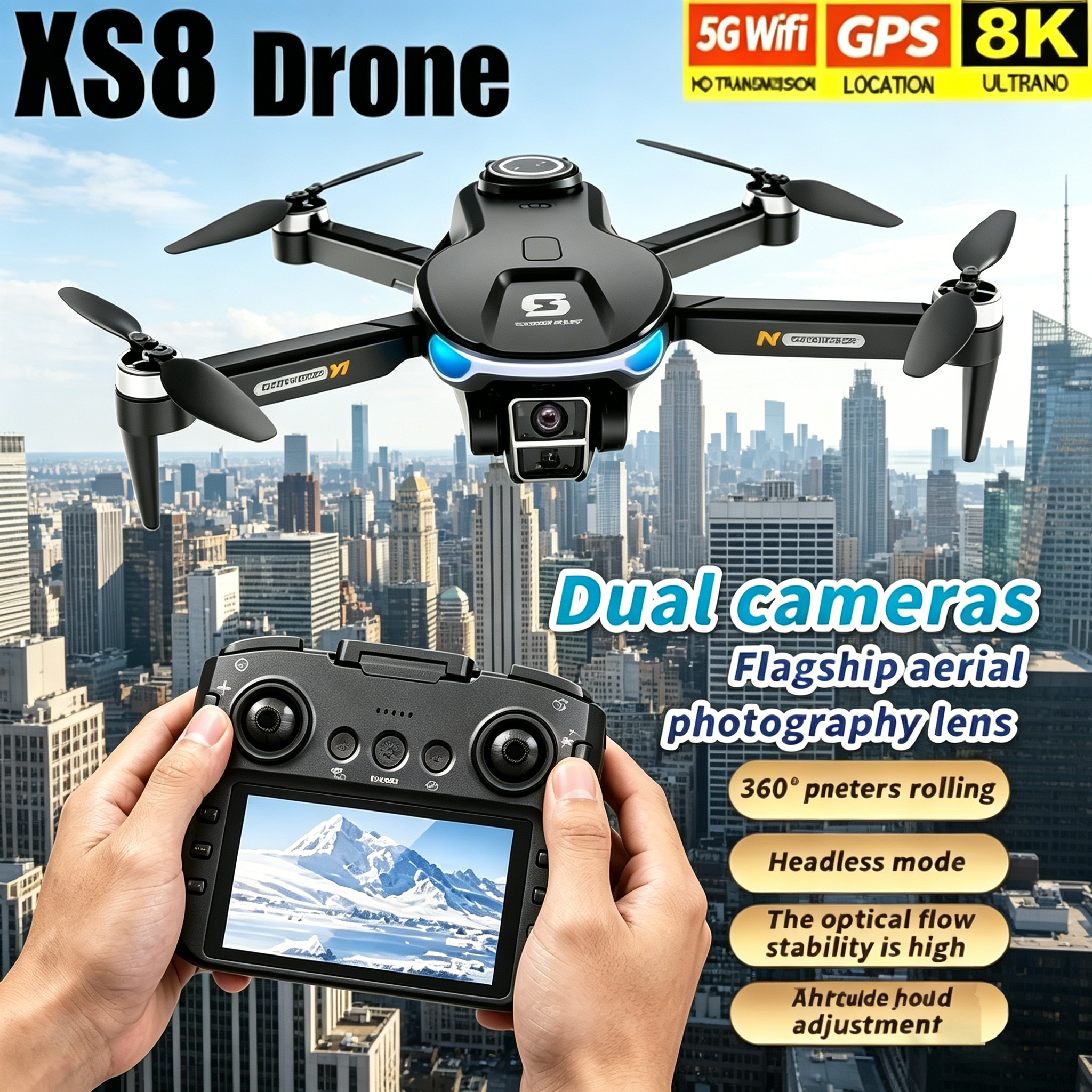 HD 8K Professional GPS Drone w - Drone Gps Module recension och pris