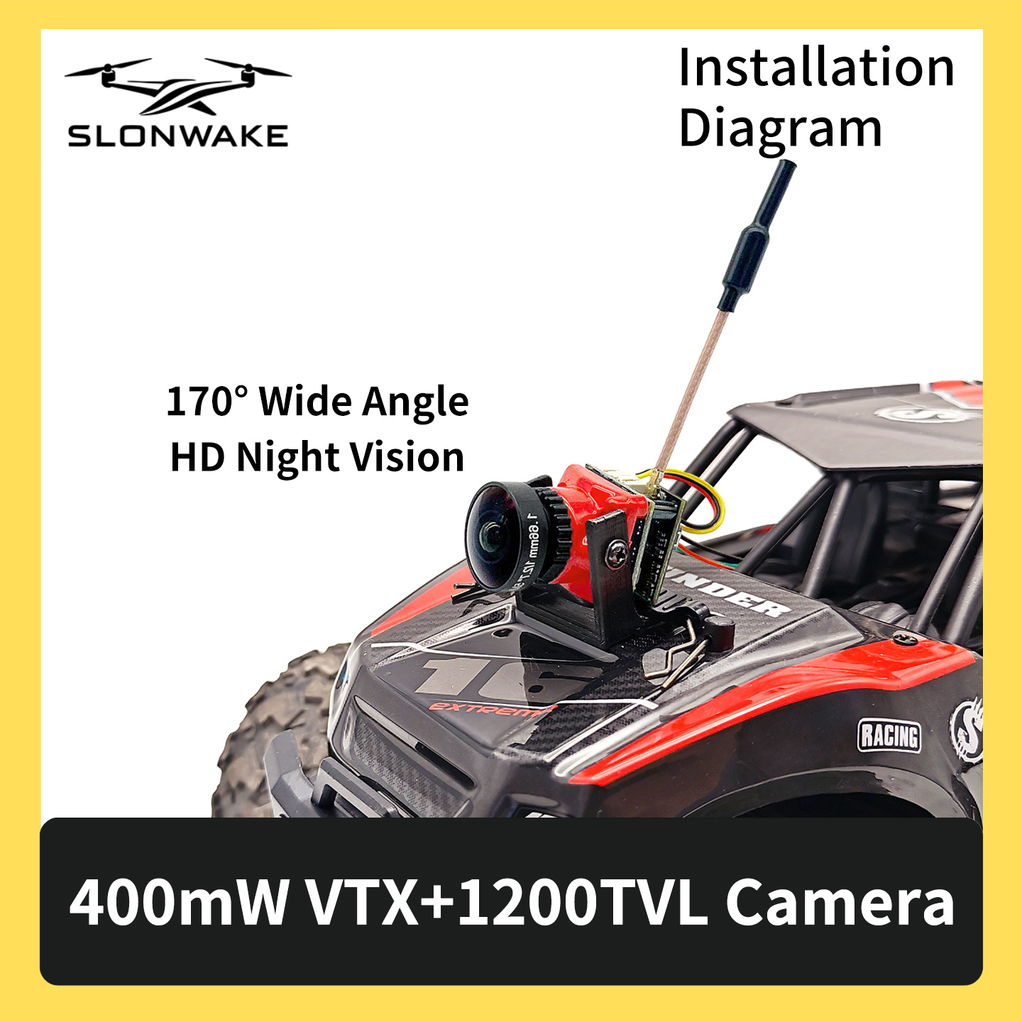 SLONWAKE 5.8G 48CH FPV 400mw V - Drone Frame recension och pris